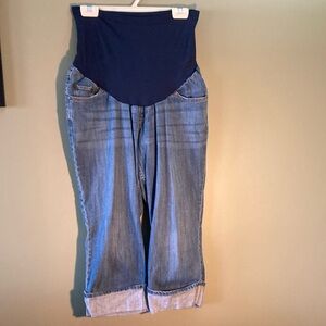 Indigo Blue Capri Pants with Elastic Waistband